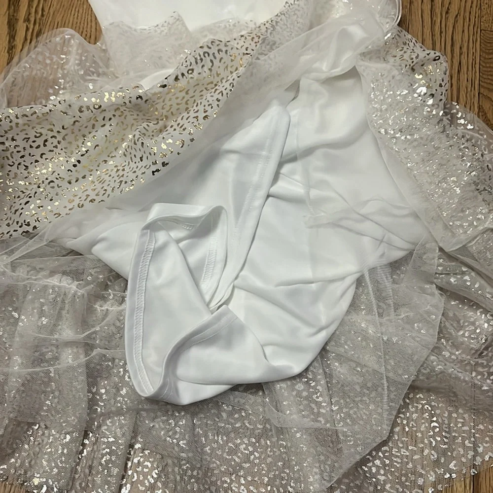 THE CHILDREN’S PLACE KIDS ELEGANT TIERED GOLD & CREAM DRESS SIZE‎ 10/12